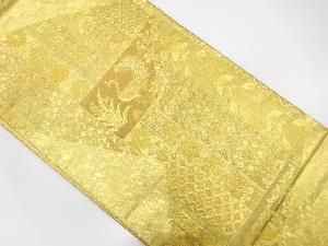 佐賀錦切り嵌め風孔雀に華紋模様織出し袋帯